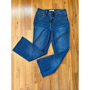 Madewell Women's Raw Hem Cali Demi-Boot Jeans Blue Denim Medium Wash Size 27